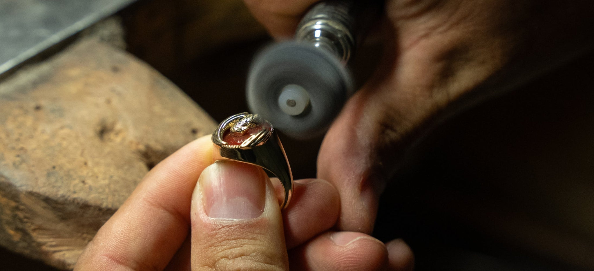 ÉMILLIE ANNE eagle ring being made in manufacturing