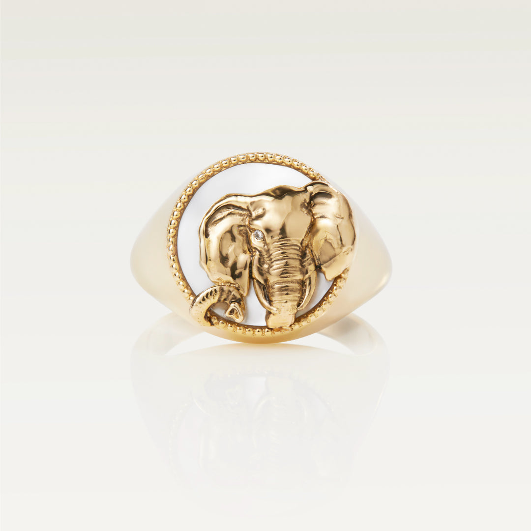 Gold elephant ring